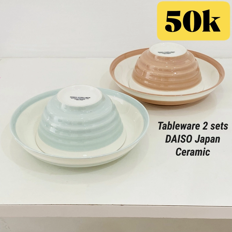 DAISO - 2 Bộ Chén Đĩa Pastel 469951