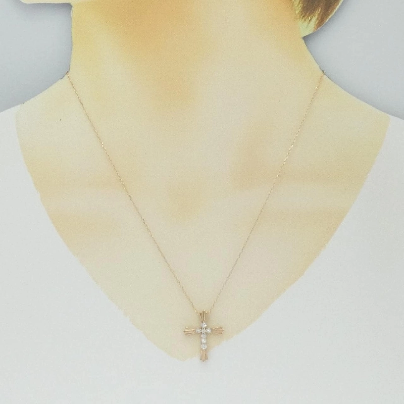 K18PG Dây chuyền kim cương chéo 0.30CT - Hàng hiệu Chính hãng 862646