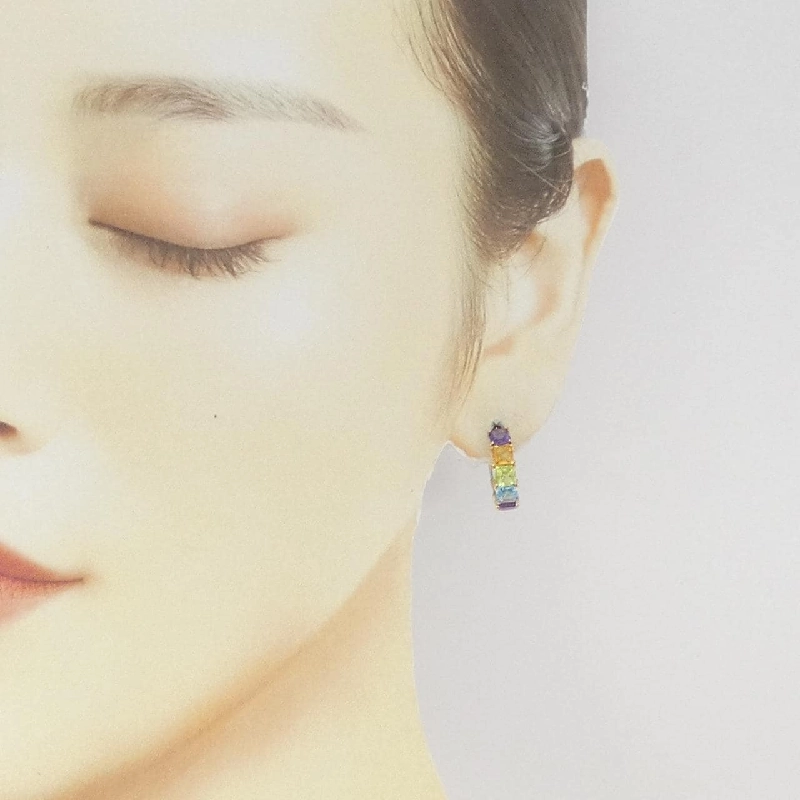 K18YG Đá màu Bông tai - Hàng hiệu Chính hãng 876004