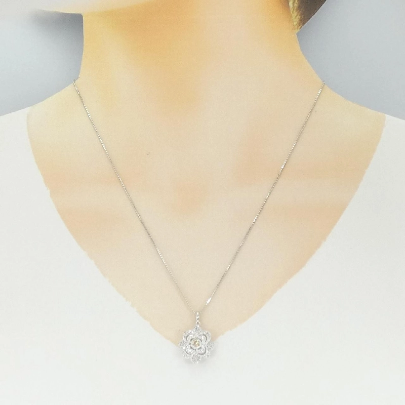 K18WG Dây chuyền kim cương 0.40CT - Hàng hiệu Chính hãng 858890