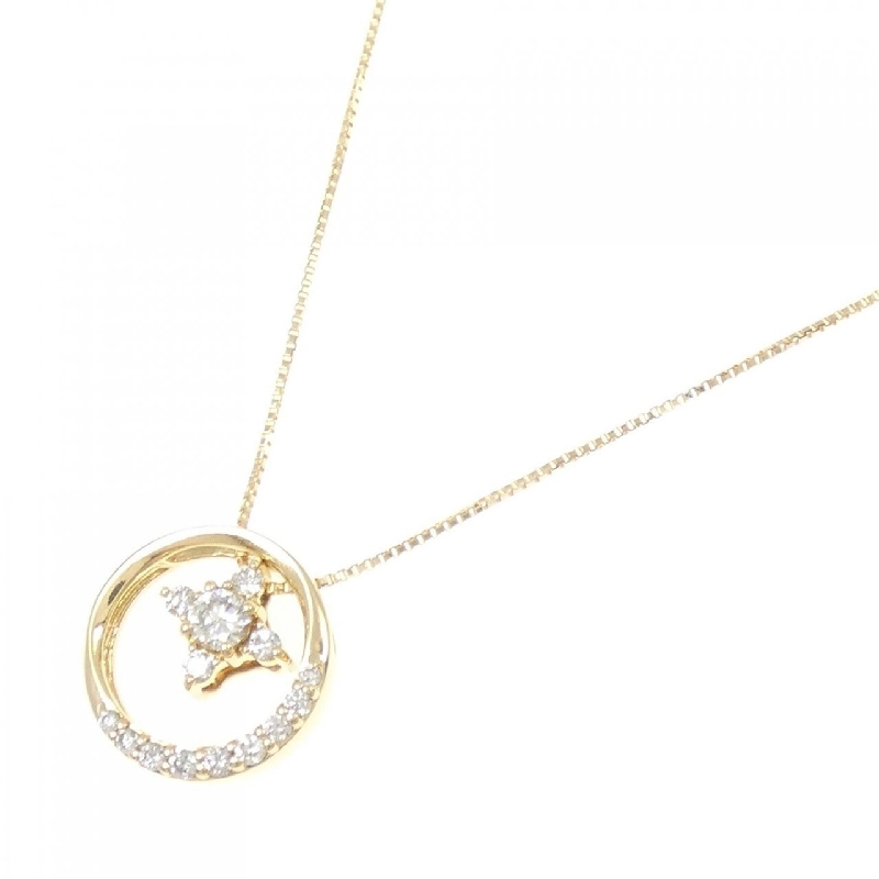 K18YG 2WAY Dây chuyền kim cương 0.142CT - Hàng hiệu Chính hãng 857896