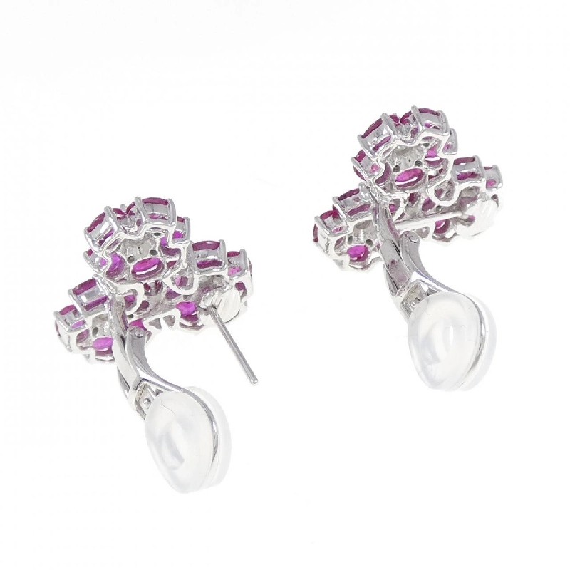 Bông tai/khuyên tai hoa ruby K18WG 5.08CT - Hàng hiệu chính hãng 871255