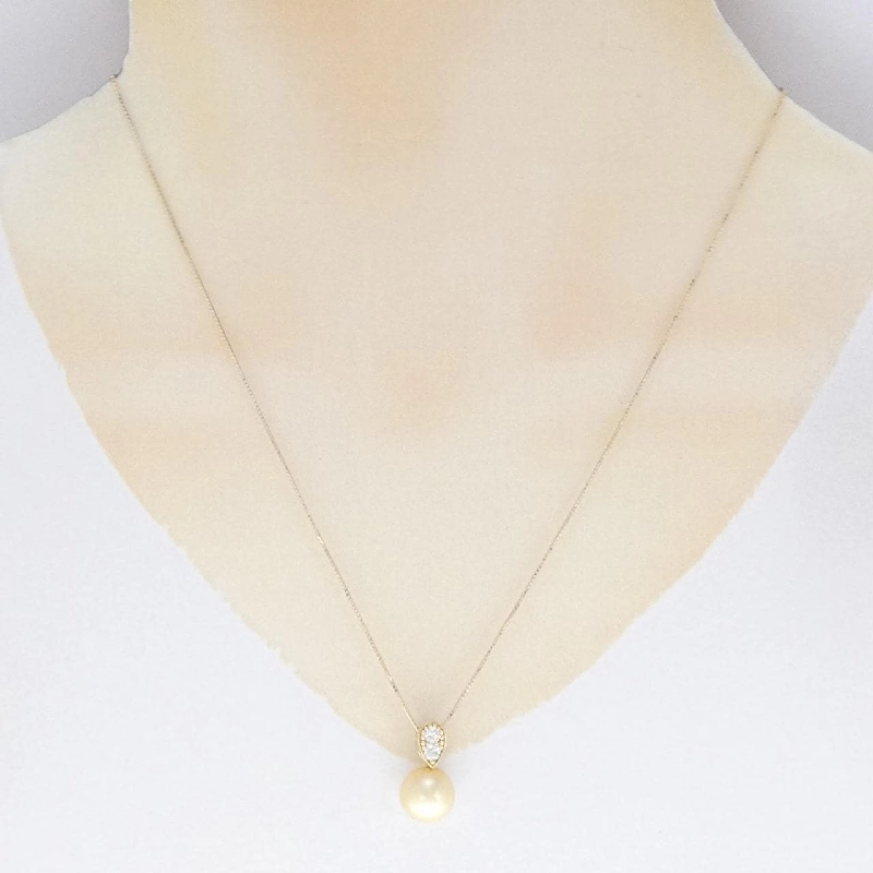 Dây chuyền ngọc trai trắng 18KYG/K18YG 10mm - Hàng hiệu Authentic 855823