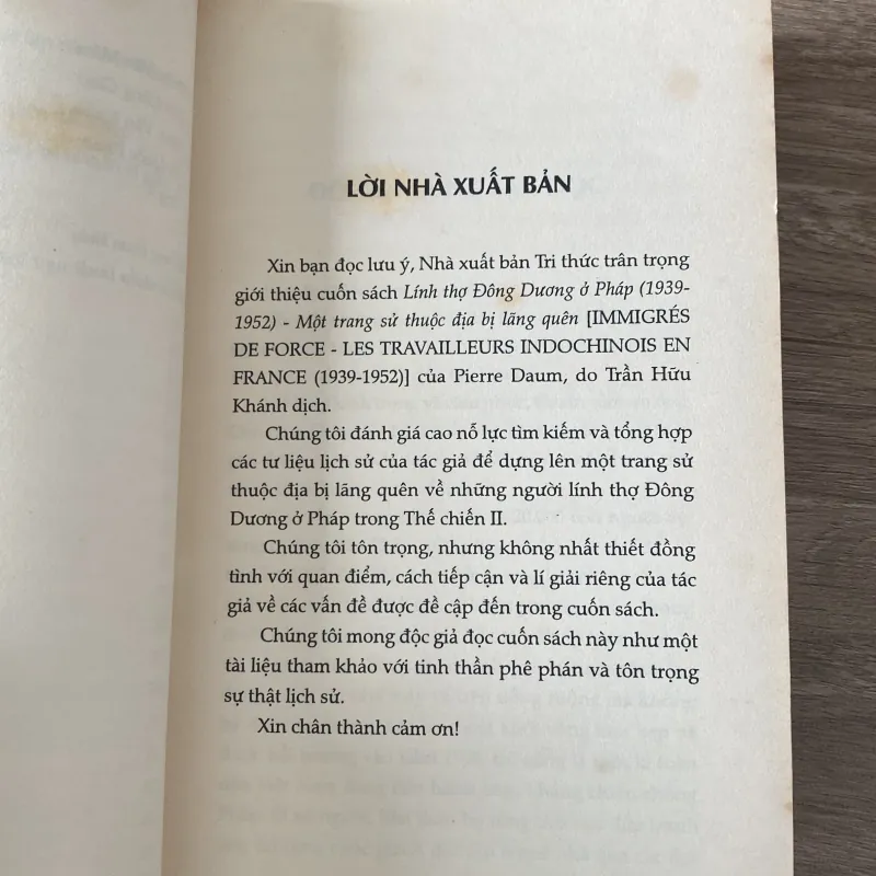 LÍNH THỢ ĐÔNG DƯƠNG Ở PHÁP (1939-1952), MỘT TRANG SỬ THUỘC ĐỊA BỊ LÃNG QUÊN 937328