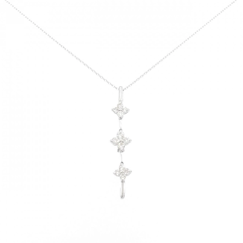 K18WG 2WAY Hoa Đá Quý Kim Cương Dây Chuyền 0.50CT - Hàng hiệu Chính hãng 862083