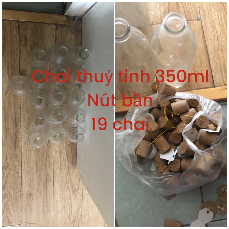 19 chai thuỷ tinh nút bần, 330ml 531109