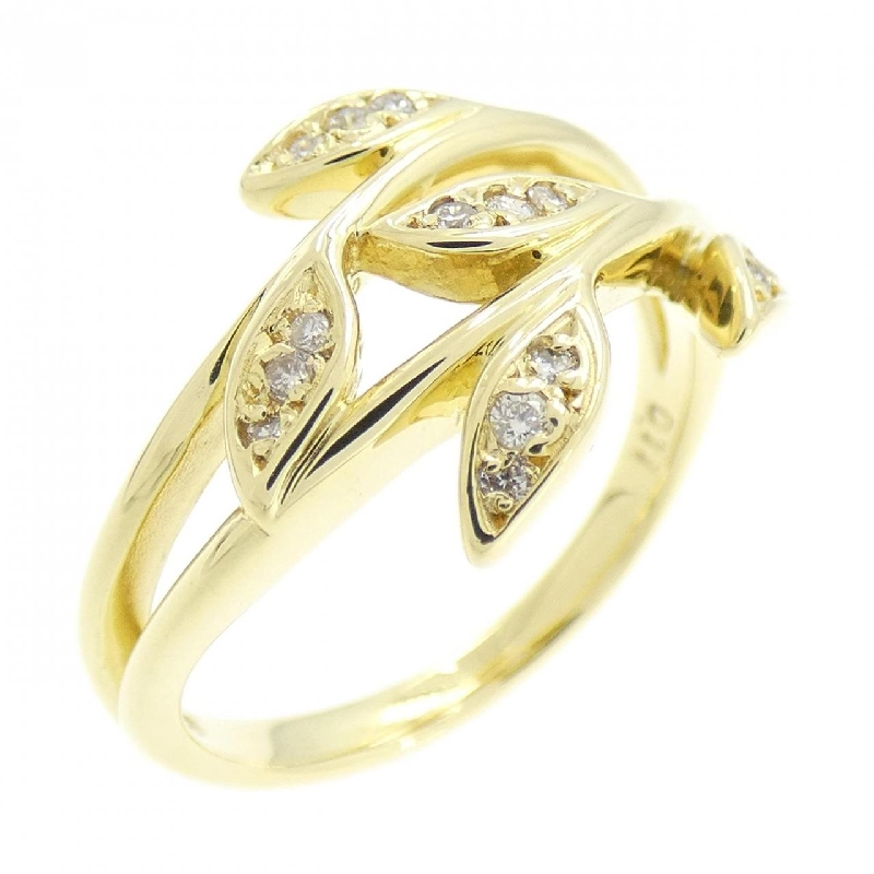 Nhẫn kim cương K18YG hình lá 0.11CT 671768