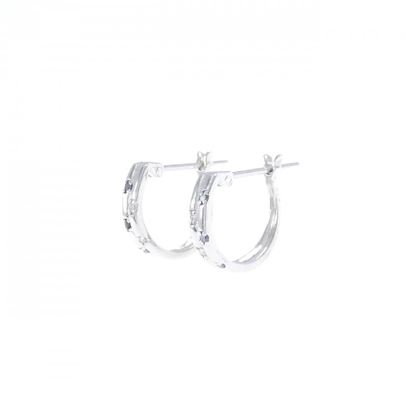 K18WG Bông tai kim cương hình vòng 0.06CT - Hàng hiệu Chính hãng 871900