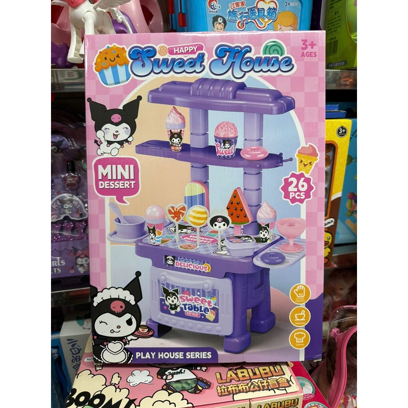 Đồ chơi đồ hàng Kuromi quầy bán kem 2016- 261 Sweet table play house mini desert 270834