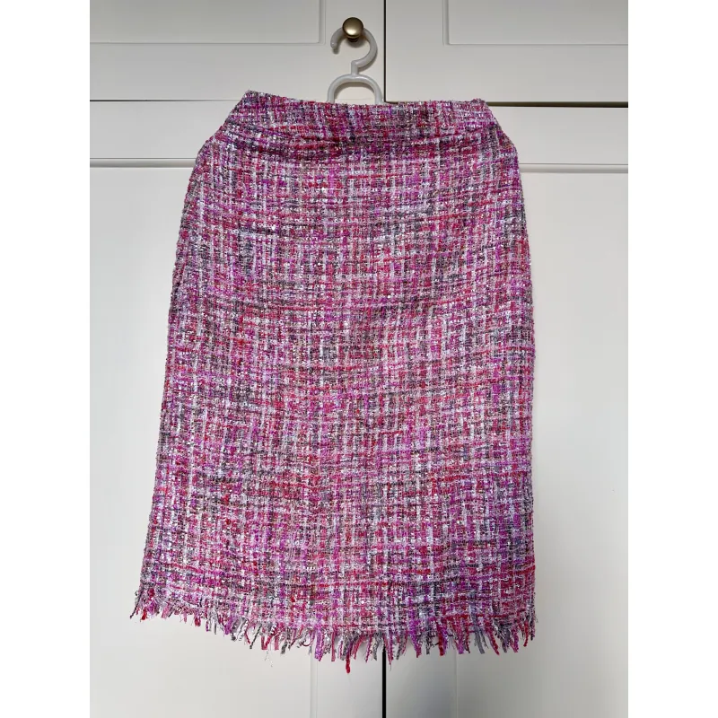 Set áo + váy dạ tweed màu hồng pastel 756912