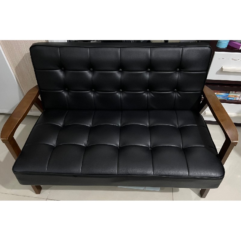 Ghế Sofa phong cách retro khung gỗ màu đen - dài 1m15. 58231