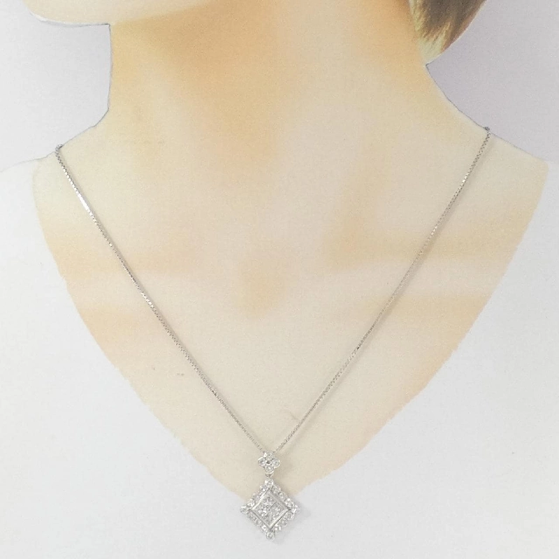 K18WG Hoa Kim Cương Dây Chuyền 2.00CT - Hàng hiệu Chính hãng 856602