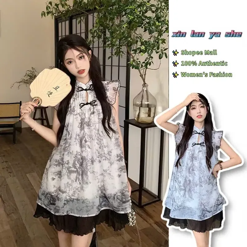 Váy trung hoa nhẹ nhàng, thanh lịch 755809