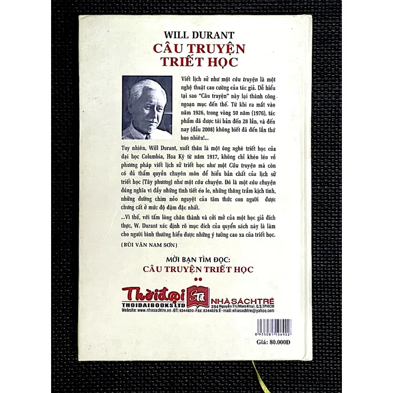 CÂU TRUYỆN TRIẾT HỌC - Tác giả WILL DURANT - Dịch giả TRÍ HẢI & BỬU ĐÍCH 1042001