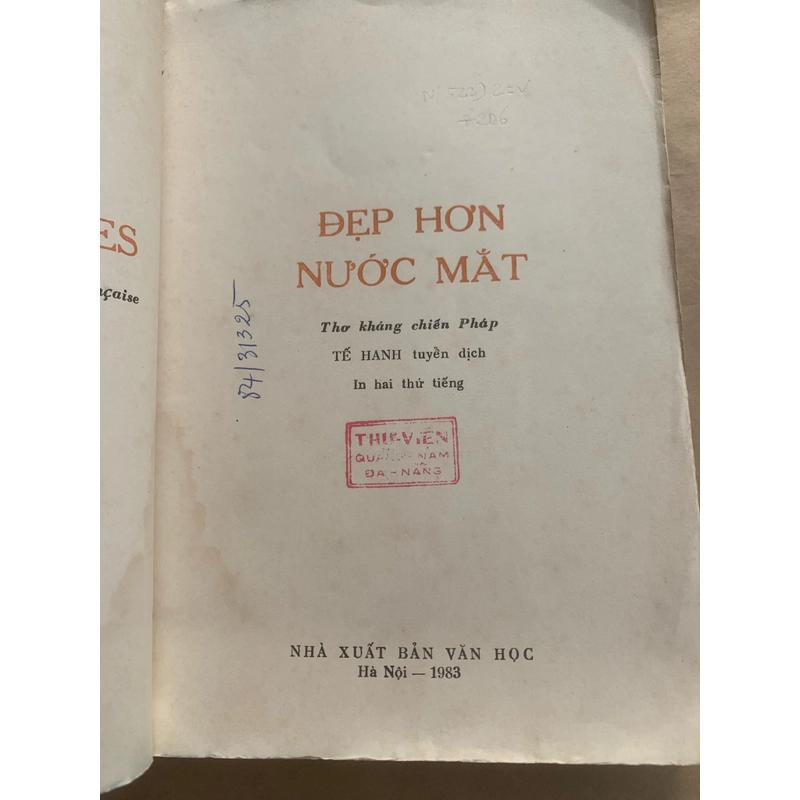 Đẹp hơn nước mắt - Thơ kháng chiến Pháp 377974