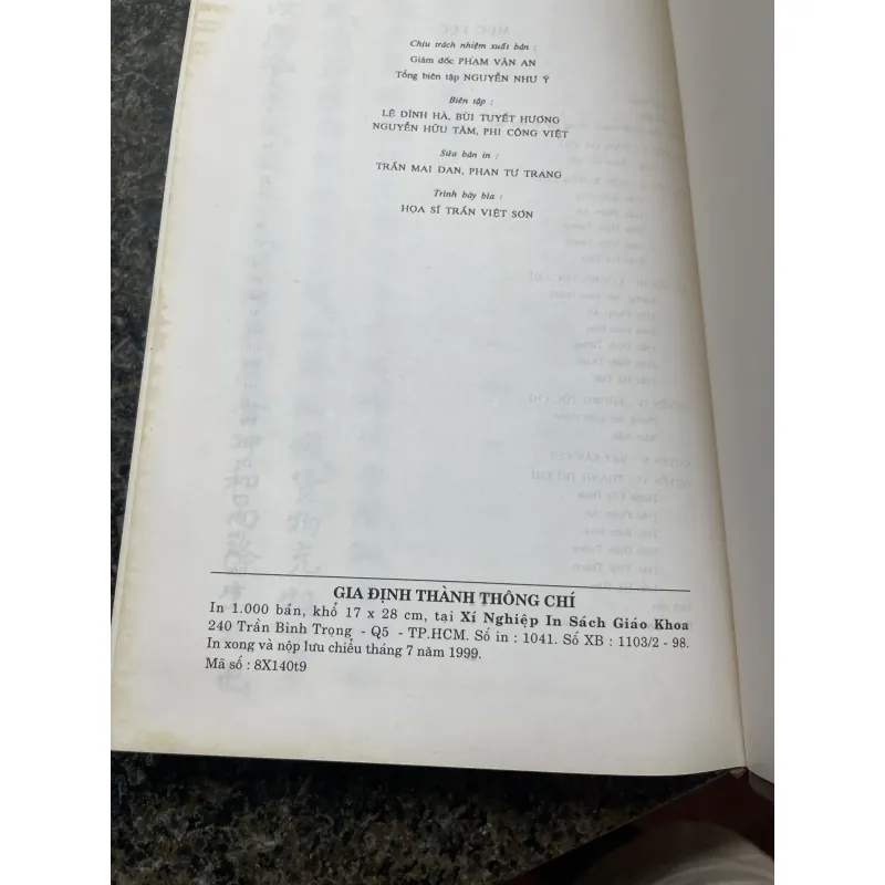 Gia Định thành thông chí Trịnh Hoài Đức BÌA CỨNG XB 1999 752554