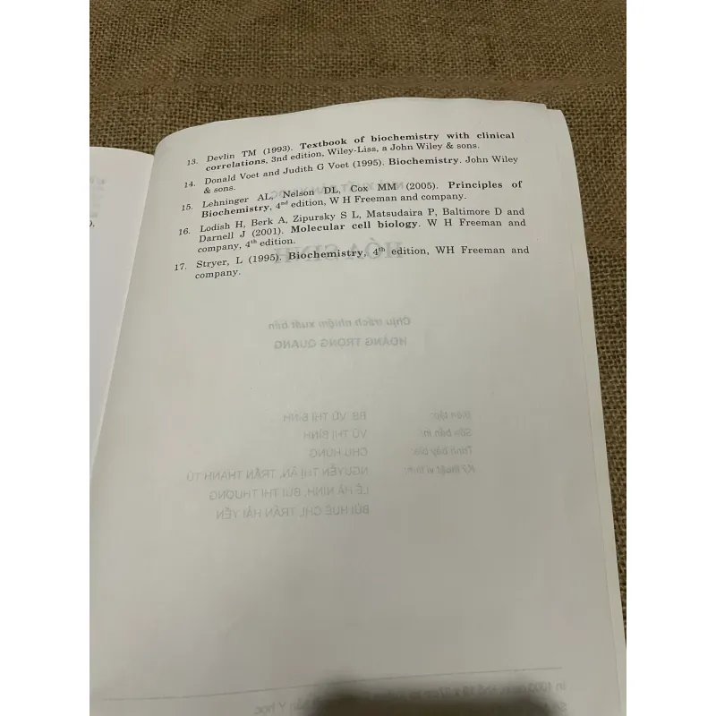 HÓA SINH ,  SÁCH ĐÀO TẠO BÁC SĨ ĐA KHOA -Chủ biên: PGS.TS. NGUYỄN NGHIÊM LUẬT 565368