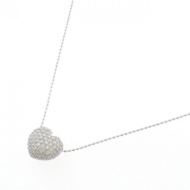 K18WG Dây chuyền kim cương hình trái tim Pavé 0.70CT - Hàng hiệu Chính hãng 856604