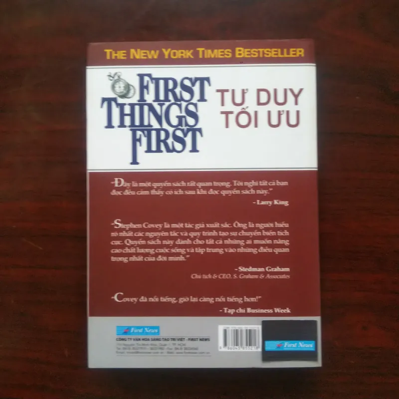 [Sách Quản Trị] First Things First - Tư Duy Tối Ưu (Stephen R. Covey) 1003125