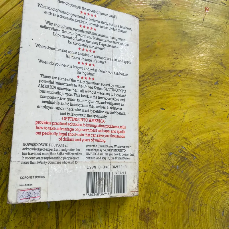 GETTING INTO AMERICA- HOWARD DAVID DEUTSCH 565428