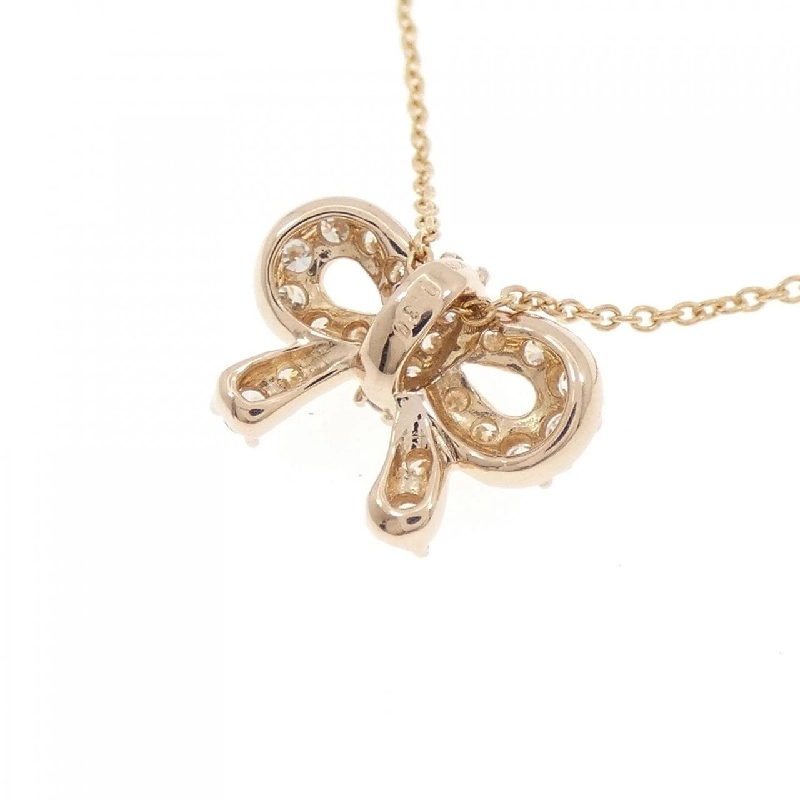 K18PG Dây chuyền kim cương hình ruy băng 0.30CT - Hàng hiệu Chính hãng 865627