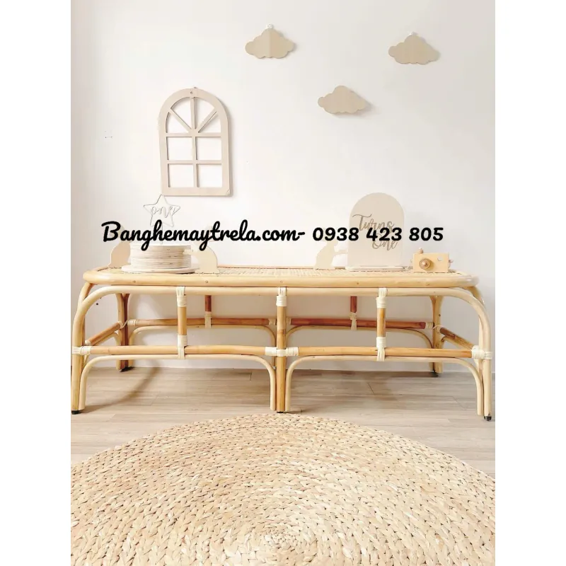 Ghế mây tự nhiên không tựa nhỏ gọn 675439