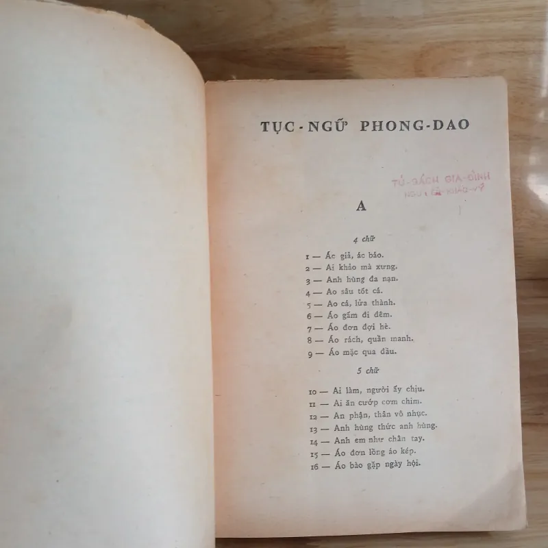 Tục Ngữ Phong Dao (Một Kho Vàng Chung Của Nhân Loại) - Mặc Lâm Xuất Bản 1967 800058