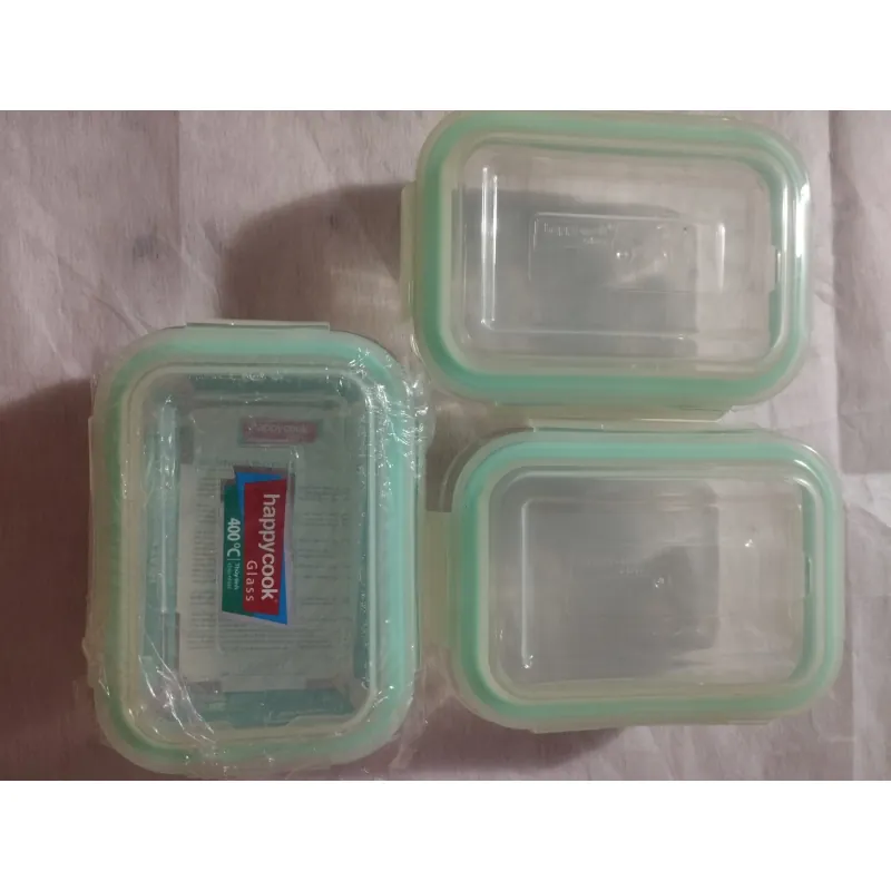 Bộ 3 hộp thủy tinh HappyCook 370ml chịu nhiệt 400 độ 723241