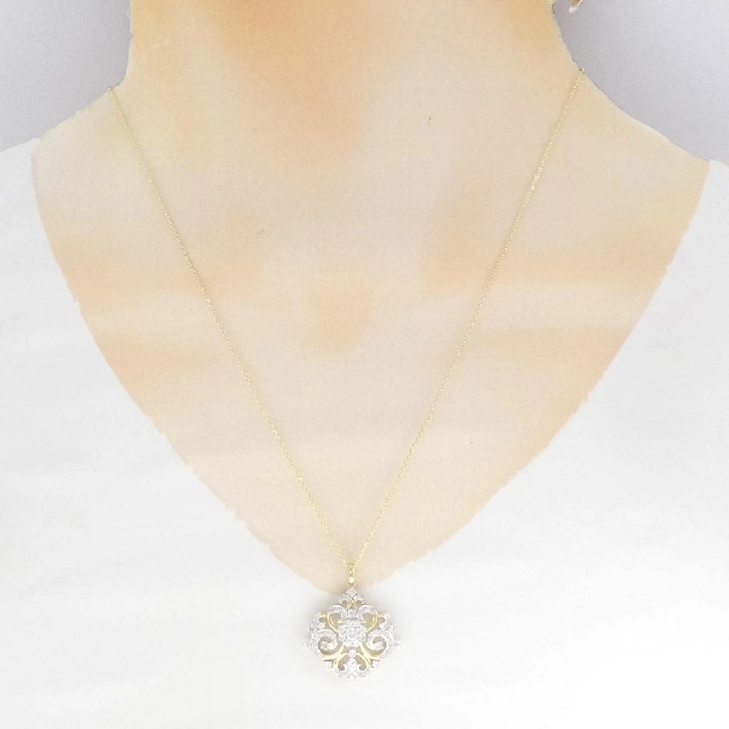 Dây chuyền kim cương K18YG/K18WG 0.116CT - Hàng hiệu Chính hãng 856255