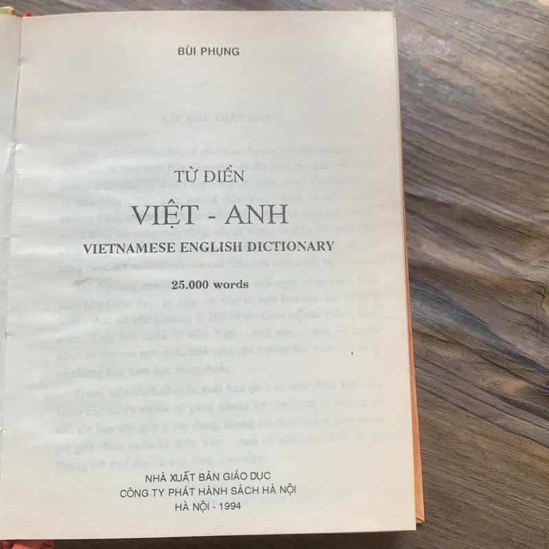 Từ điển Việt - Anh, VIETNAMESE ENGLISH DICTIONARY 25.000 words 715108