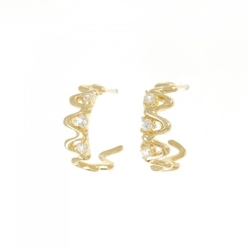 K18YG Bông tai Sapphire Trắng 0.28CT - Hàng hiệu Chính hãng 870097