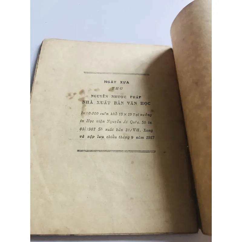 NGÀY XƯA – Nguyễn Nhược Pháp 1987 792529