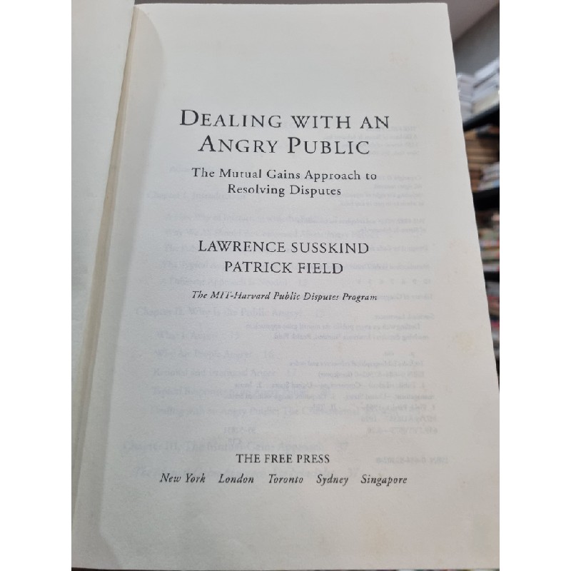 DEALING WITH AN ANGRY PUBLIC - SUSSKIND FIELD 119301