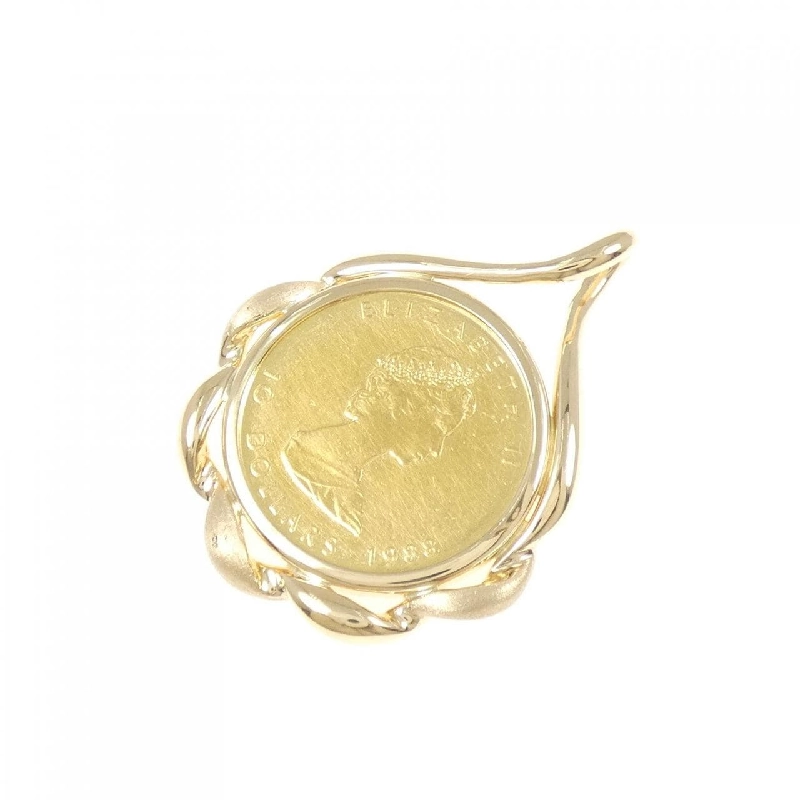 K18YG(枠) Đồng xu mặt dây chuyền - Hàng hiệu Authentic 865106