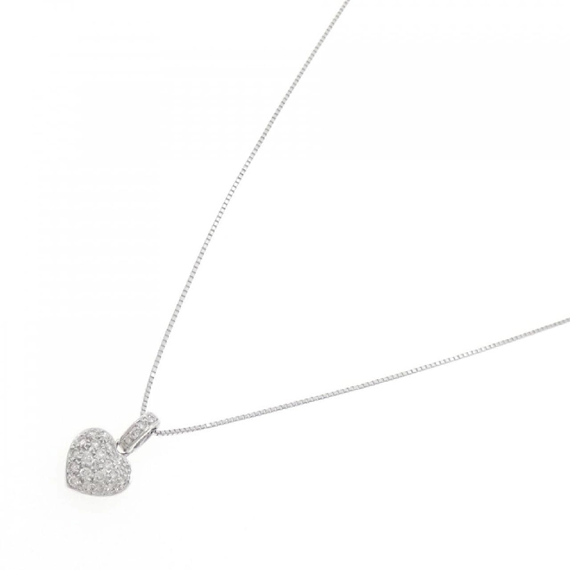 K18WG Pave Heart Diamond Necklace 0.25CT - Hàng hiệu Authentic 859919