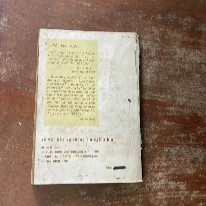 THƠ HÀN MẶC TỬ- Sở VHTT NGHĨA BÌNH 1988 568209