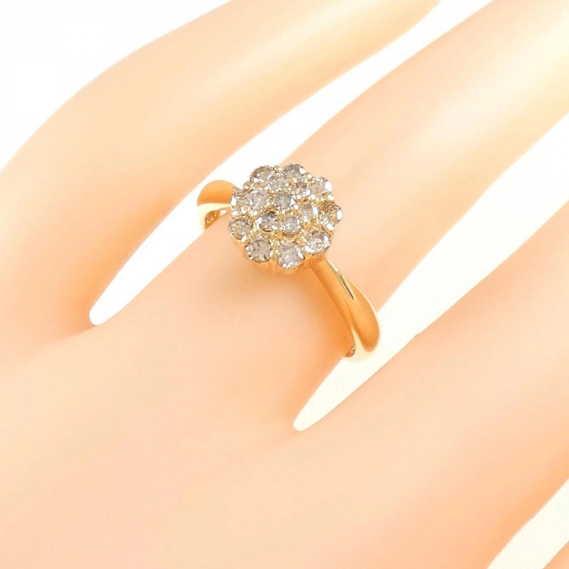Nhẫn kim cương K18YG hoa 0.50CT 671048