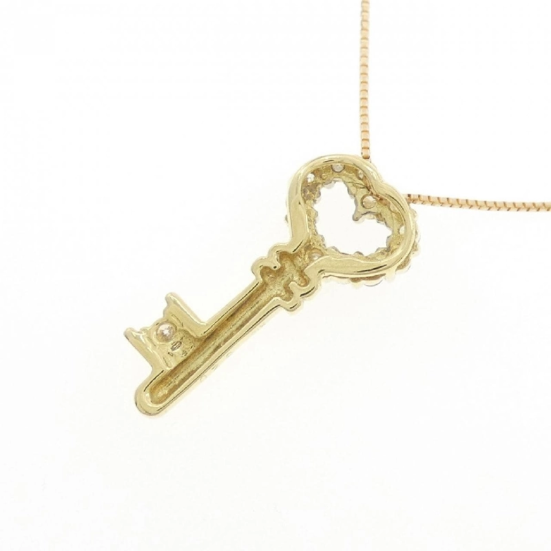 K18YG Mặt Dây Chuyền Hình Tim × Chìa Khóa Đính Kim Cương 0.20CT - Hàng hiệu Chính Hãng 858512