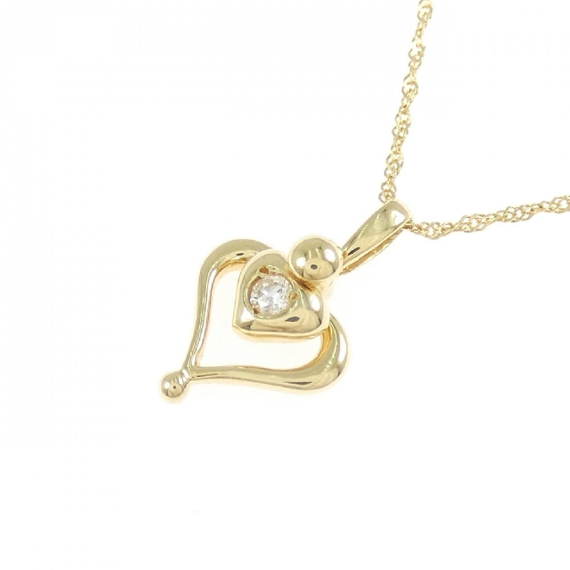 K18YG Dây chuyền kim cương hình trái tim 0.05CT - Hàng hiệu Authentic 858674