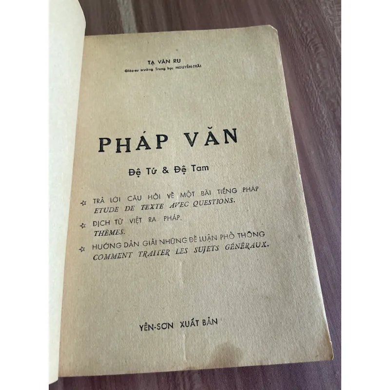 PHÁP VĂN - ĐỆ TỨ VÀ ĐỆ TAM - TẠ VĂN RU- 626535