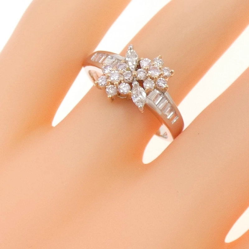 Nhẫn kim cương hoa PT900/K14PG 0.80CT - Hàng hiệu Authentic 847023