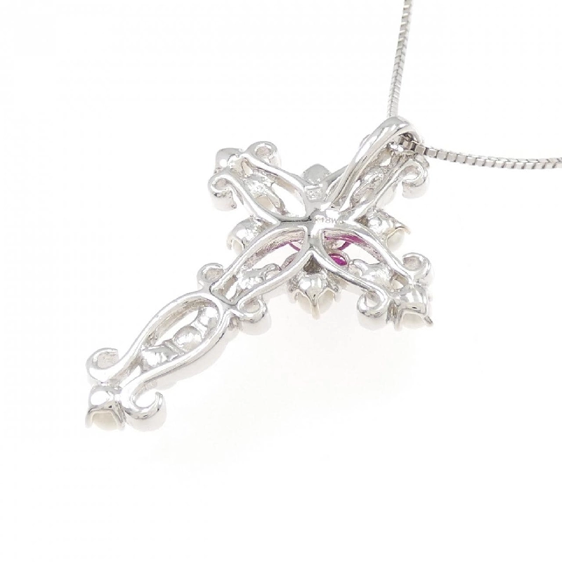 K18WG Đan Chéo × Hoa Hồng Ngọc Ruby - Hàng hiệu Chính hãng 861700