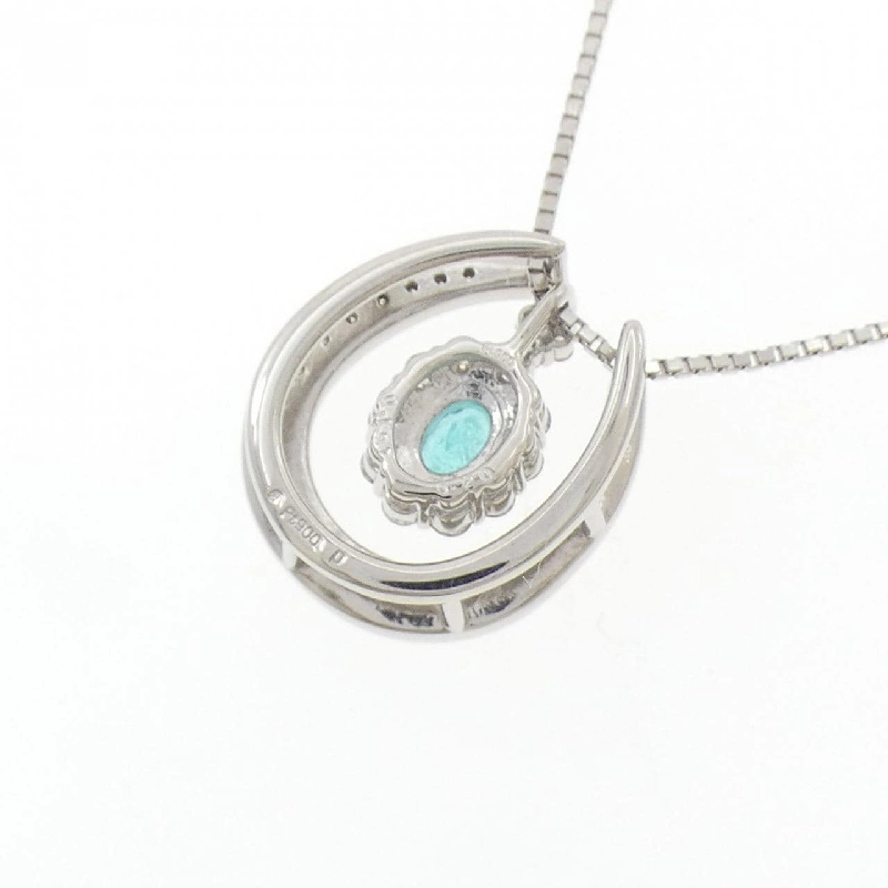 PT900/PT850 2WAY Paraiba Tourmaline Necklace 0.137CT - Hàng hiệu Authentic 857566