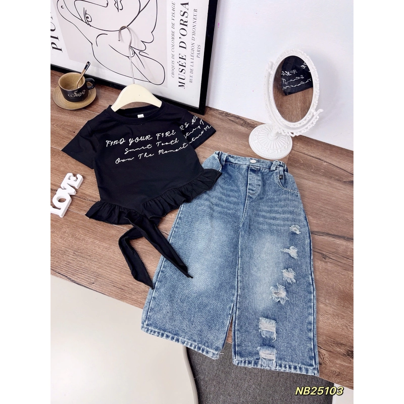 Set jean thun phù hợp đi chơi cho bé dưới 30kg 463235