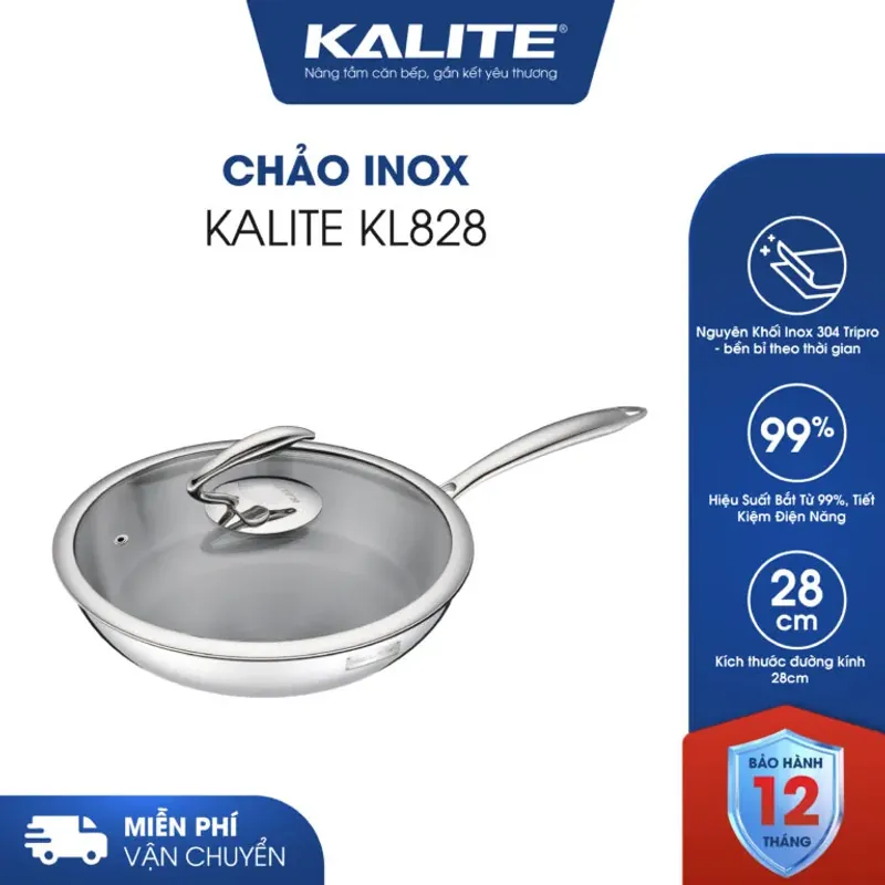 Chảo Nguyên Khối Inox 304 Tripro Kalite KL828 Bền Đẹp 701389