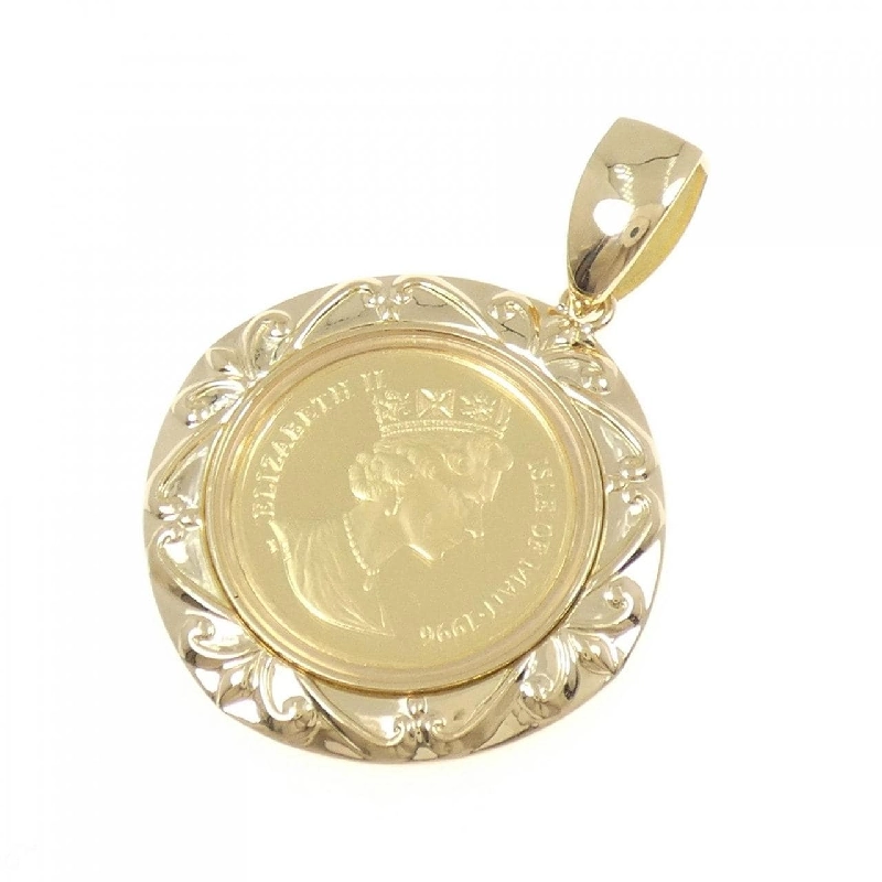 K18YG(枠) Đồng xu mặt dây chuyền - Hàng hiệu Authentic 865309