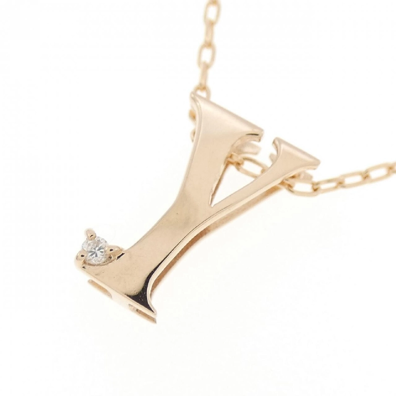 K18PG Chữ cái Y Dây chuyền kim cương 0.01CT - Hàng hiệu Chính hãng 863557