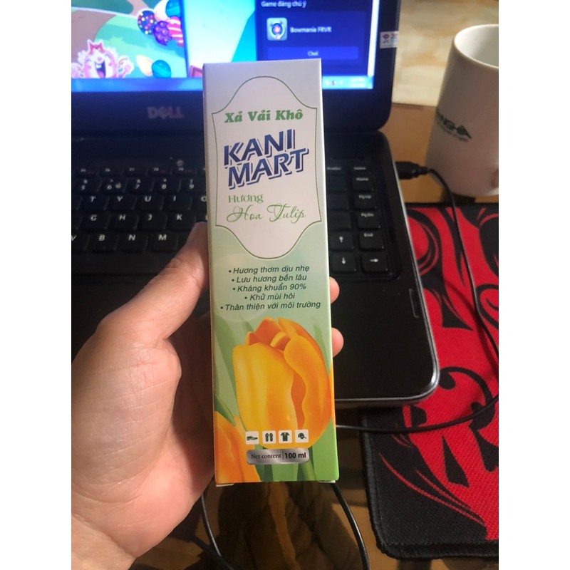 Xả vải khô Kani mart 100ml- hương hoa Tuylip- xả khô, xịt thơm quần áo 80503