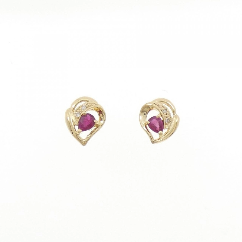 K18YG Bông tai Ruby - Hàng hiệu Chính hãng 864461