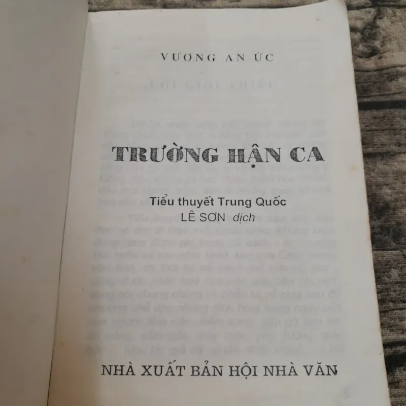 Tiểu thuyết Trường Hận Ca của Vương An Ức. Lê Sơn dịch. Lời GT của Vương Trí Nhàn 757641